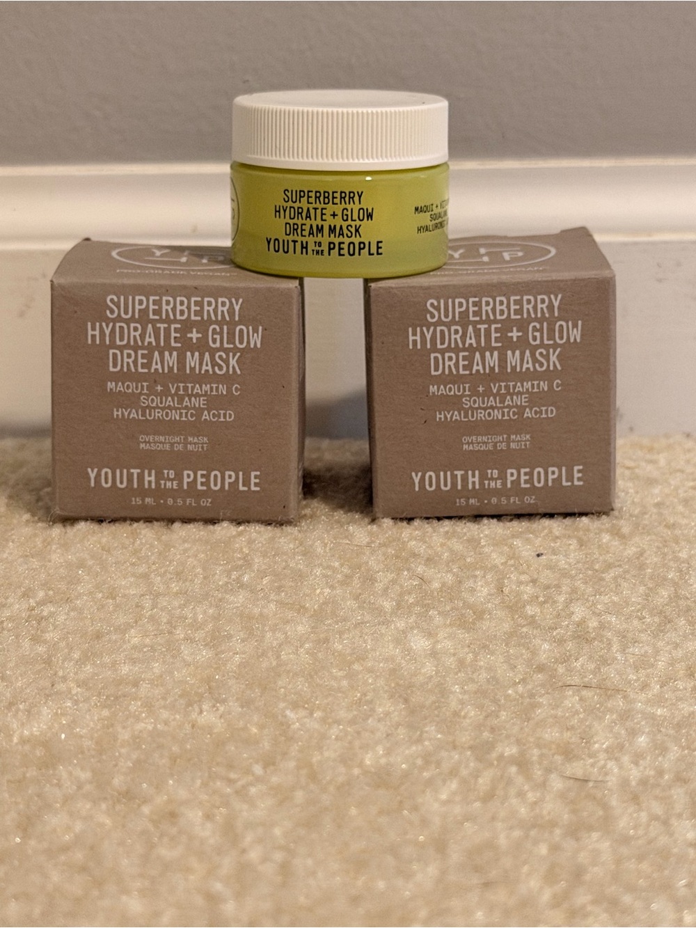 2 Pack Youth to the People Superberry Hydrate + Glow Dream Mask NIB